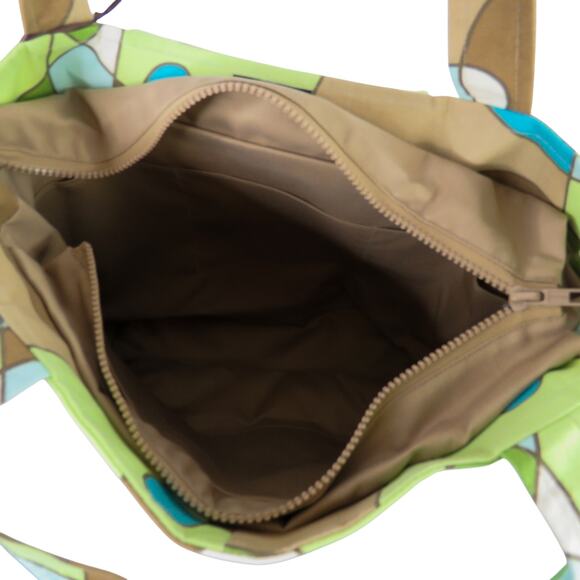 Y2k Vintage Suruchi Green & Blue Geometric Abstract Tote Shoulder Bag Beaded - Picture 7 of 11